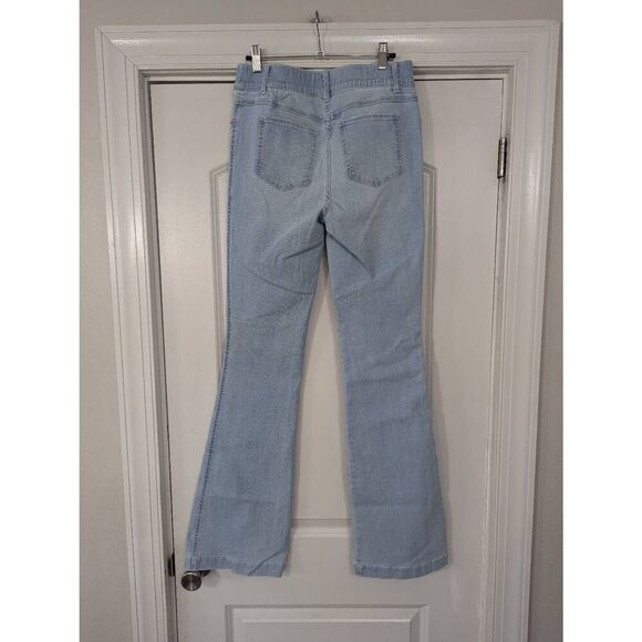 Spanx Pull On Flare Jeans Women's medium kihht‎ wash denim elastic smooth waist - Picture 4 of 6